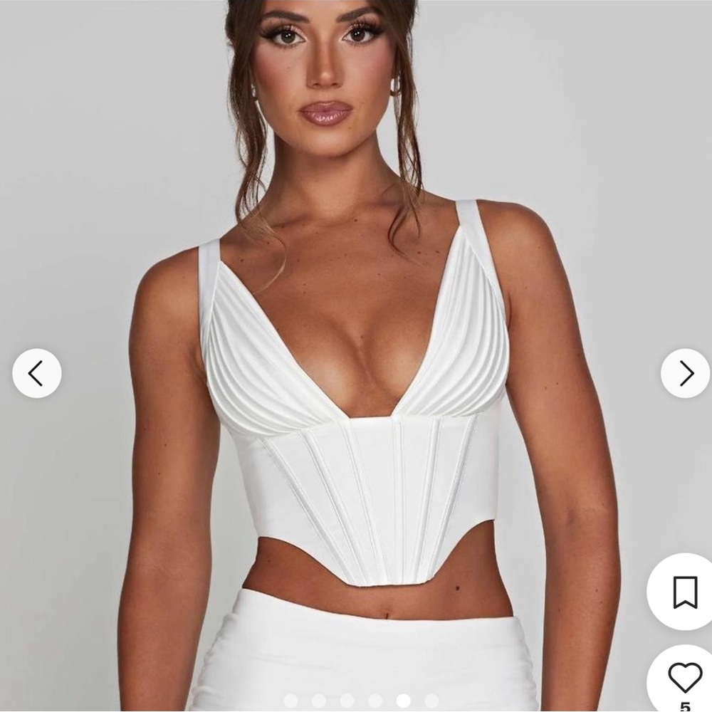 Baby boo white set maxi skirt and corset- size small
